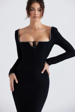 Black Crystal Embellished Maxi Dress 23 Black Crystal Embellished Maxi Dress -Traumhafte Kleider rosa 6