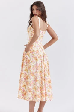 Ivory Print Bustier Sundress -Traumhafte Kleider sabrina 14i