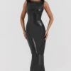 Black Vegan Leather Maxi Dress 1 Black Vegan Leather Maxi Dress -Traumhafte Kleider sahara 7169221382464dd2240459f5