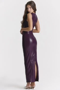 Merlot Vegan Leather Maxi Dress -Traumhafte Kleider sahara 9z