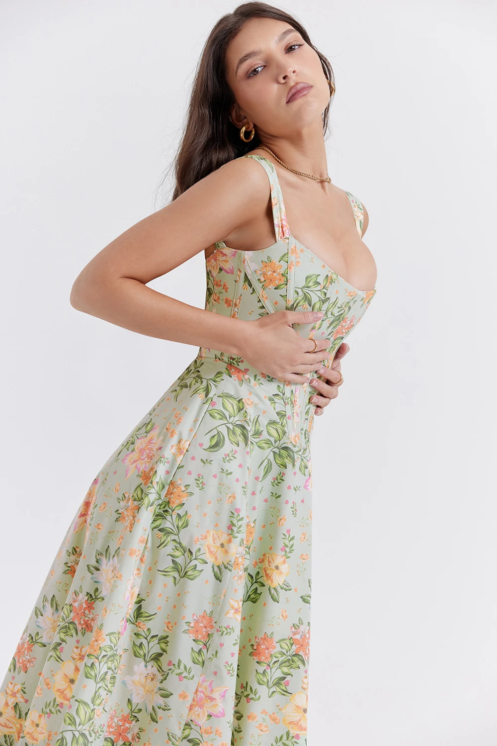 Light Jade Print Midi Sundress 8 Light Jade Print Midi Sundress – Bild 6
