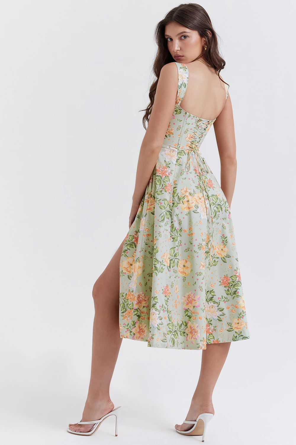 Light Jade Print Midi Sundress 11 Light Jade Print Midi Sundress – Bild 9