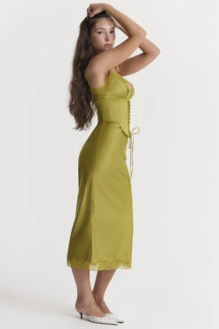 Chartreuse Satin Slip Dress 20 Chartreuse Satin Slip Dress -Traumhafte Kleider salma 5