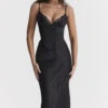 Black Satin Slip Dress -Traumhafte Kleider salma blk 4