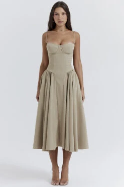 Taupe Corset Sun Dress -Traumhafte Kleider samaria 1g