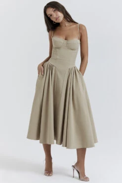 Taupe Corset Sun Dress -Traumhafte Kleider samaria 2g