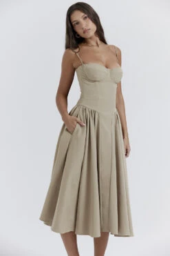 Taupe Corset Sun Dress -Traumhafte Kleider samaria 4g