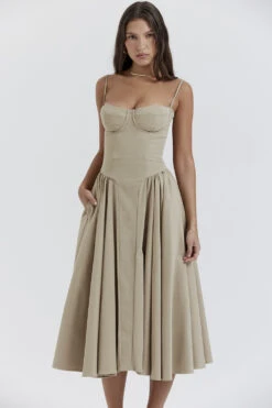 Taupe Corset Sun Dress