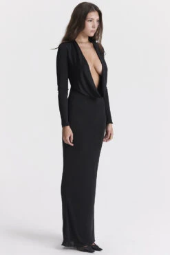 Black Draped Maxi Dress -Traumhafte Kleider saskia 6