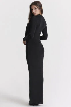 Black Draped Maxi Dress -Traumhafte Kleider saskia 8