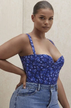 Sapphire Floral Print Bodysuit -Traumhafte Kleider savia 12a