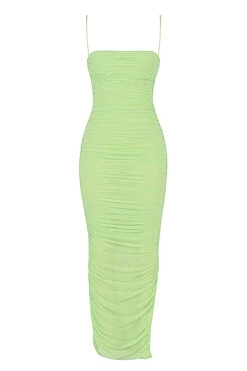 Lime Organza Mesh Maxi Dress -Traumhafte Kleider sb3569i 01b
