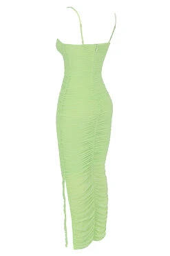Lime Organza Mesh Maxi Dress -Traumhafte Kleider sb3569i 02b