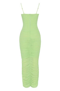 Lime Organza Mesh Maxi Dress -Traumhafte Kleider sb3569i 03b