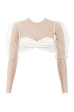 Ivory Crystal Cropped Top -Traumhafte Kleider sb4981 serena 01d