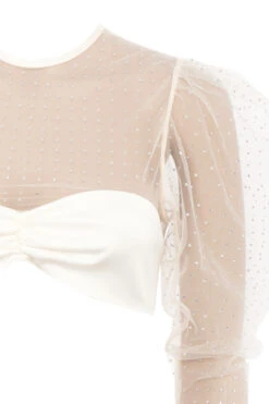 Ivory Crystal Cropped Top -Traumhafte Kleider sb4981 serena 04d