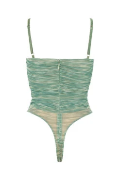 Ivy Print Ruched Mesh Bodysuit -Traumhafte Kleider sb5503d 03a