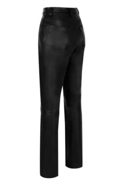 Black Stretch Vegan Leather Trousers -Traumhafte Kleider sb5887 02