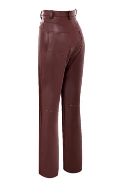 Dark Brown Stretch Vegan Leather Trousers 24 Dark Brown Stretch Vegan Leather Trousers -Traumhafte Kleider sb5887d 02a
