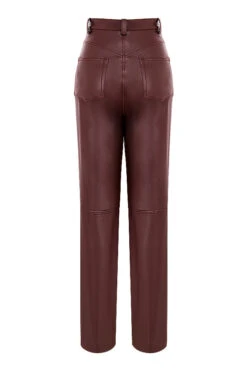 Dark Brown Stretch Vegan Leather Trousers 25 Dark Brown Stretch Vegan Leather Trousers -Traumhafte Kleider sb5887d 03a