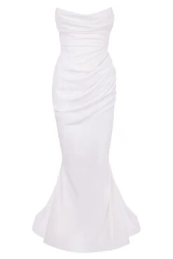 Ivory Draped Strapless Bridal Gown - Limited Edition -Traumhafte Kleider sb5891 01a