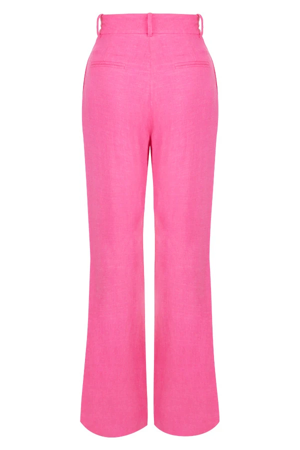 Pink Linen Blend Trousers 19 Pink Linen Blend Trousers – Bild 17