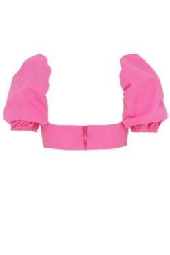 Pink Linen Puff Sleeve Corset Top -Traumhafte Kleider sb5955 03g