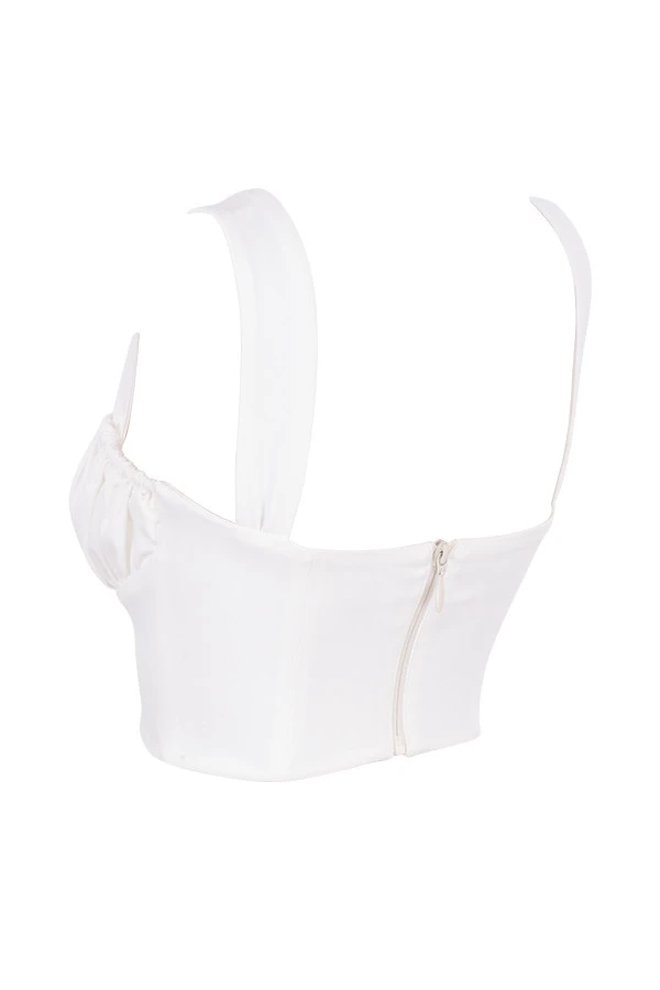 White Blouson Corset Top 16 White Blouson Corset Top – Bild 14
