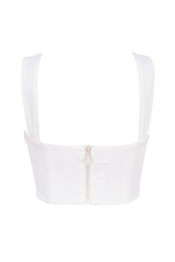 White Blouson Corset Top 17 White Blouson Corset Top – Bild 15