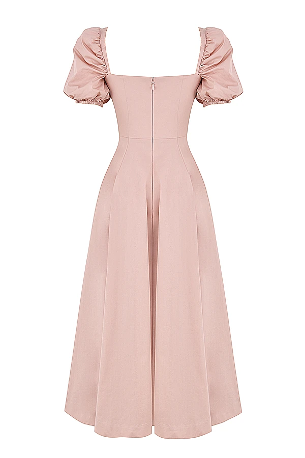 Blush Puff Sleeve Midi Dress 20 Blush Puff Sleeve Midi Dress – Bild 18