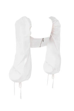 White Balloon Sleeve Corset Top -Traumhafte Kleider sb6034 02