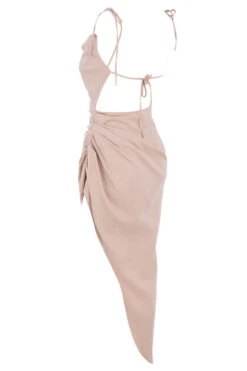 Sand Thigh Split Draped Maxi Dress 22 Sand Thigh Split Draped Maxi Dress -Traumhafte Kleider sb6063 02