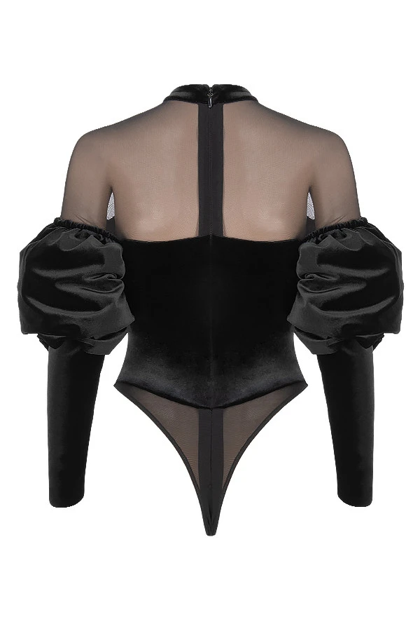 Black Velvet And Tulle Bodysuit 16 Black Velvet And Tulle Bodysuit – Bild 14