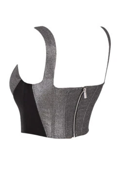 Silver Cropped Corset Top -Traumhafte Kleider sb6418 02