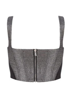Silver Cropped Corset Top -Traumhafte Kleider sb6418 03