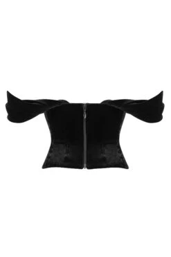 Black Velvet Draped Corset -Traumhafte Kleider sb6468 03