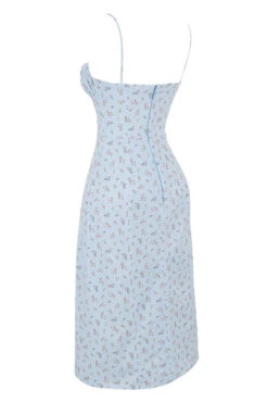 Blue Floral Bustier Midi Dress 22 Blue Floral Bustier Midi Dress -Traumhafte Kleider sb6530e 02
