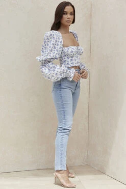 Pale Blue High Waist Denim Jeans -Traumhafte Kleider sb6591 11