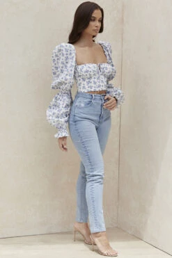 Pale Blue High Waist Denim Jeans -Traumhafte Kleider sb6591 12