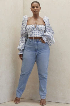 Pale Blue High Waist Denim Jeans -Traumhafte Kleider sb6591 16