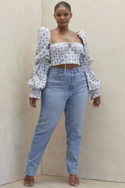 Pale Blue High Waist Denim Jeans -Traumhafte Kleider sb6591 17