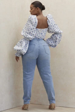 Pale Blue High Waist Denim Jeans -Traumhafte Kleider sb6591 23