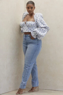 Pale Blue High Waist Denim Jeans -Traumhafte Kleider sb6591 24