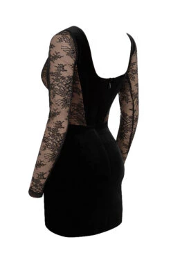 Black Velvet And Lace Corset Dress -Traumhafte Kleider sb6606 02