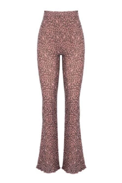 Animal Print Mesh Flared Trousers -Traumhafte Kleider sb6649 01gg