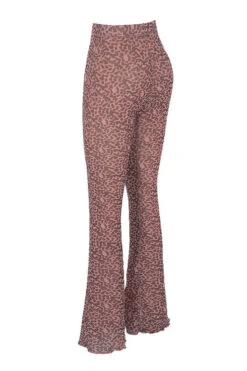Animal Print Mesh Flared Trousers -Traumhafte Kleider sb6649 02gg