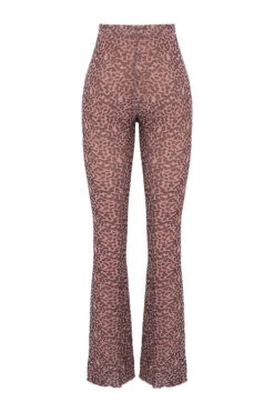Animal Print Mesh Flared Trousers -Traumhafte Kleider sb6649 03gg