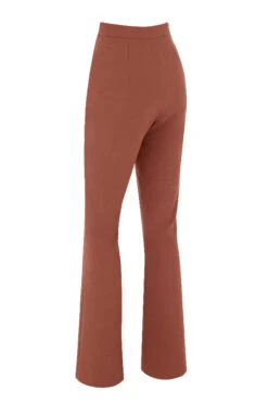 Mocha Linen Tailored Flare Trousers -Traumhafte Kleider sb6653 02j
