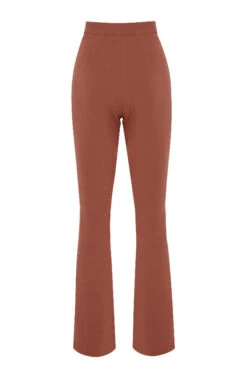 Mocha Linen Tailored Flare Trousers -Traumhafte Kleider sb6653 03j