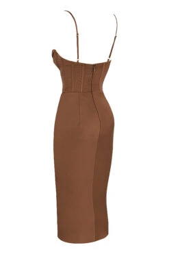 Chocolate Satin Corset Slip Dress -Traumhafte Kleider sb6657b 02